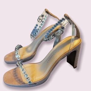 Chinese Laundry Tyler platform sandals with crystal accents CLEARANCE